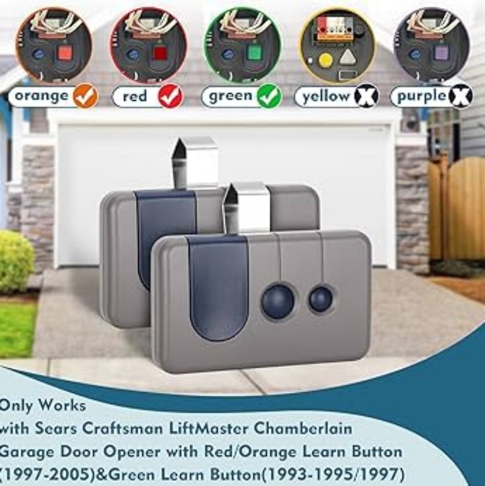 Universal Garage Door Opener Wireless Keypad & 2 Remotes Liftmaster Chamberlain - Picture 4 of 15